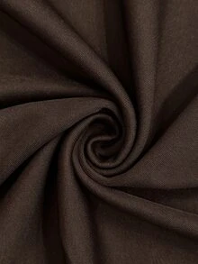 SHEIN LUNE CURVE 優雅網紗拼接圓領緊身時尚洋裝 - 棕色 - 查看 6