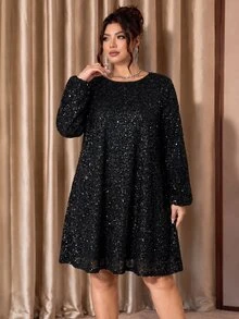 Cravure Plus Size Country Vintage Party Theme Elegant Sequin Straight Back Bowknot Strap Dress - Black - View 5