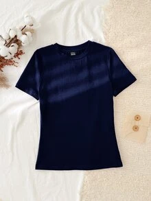Tseoso 3件組休閒極簡風 95%棉 女款圓領修身長版短袖T恤套裝，適合春、夏、秋季 - 彩色 - 查看 7