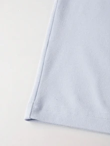 Manfinity Homme 男士合身圓領短袖標語休閒外出夏季針織上衣 - 淡紫色 - 查看 5