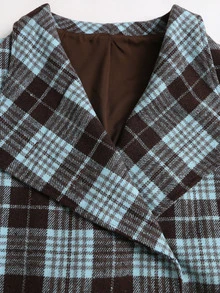Sweetra Y2K Versatile Commuter Street Style Retro Plaid Overcoat Top - Multicolor - View 5