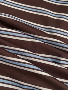 Attitoon Plus Size Women's Striped Collared Long Sleeve Casual Versatile T-Shirt Fall - Multicolor - View 5
