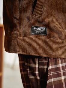 SWAVVY Jaket Kasual Serbaguna Lengan Panjang Pria dengan Resleting - Coklat - View 3