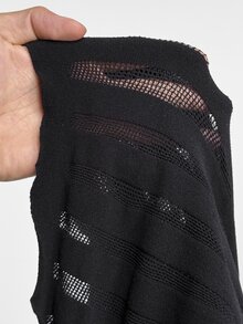 NU&NOW Plus Size Women Off-Shoulder Mesh Patchwork Sexy Dress - Black - View 7