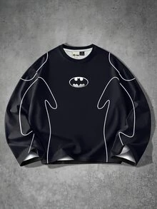 BATMAN X SHEIN Manfinity EMRG 男士休閒日常必備 INS 風格年輕街頭寬鬆極簡運動學院風 T 恤 - 彩色 - 查看 1