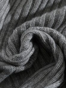 Sweetra Autumn/Winter New Plus Size Women's Cable Knit Long Sleeve Single-Breasted Cardigan - Grey - View 6
