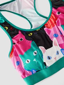 Chillnights Conjunto de lencería con top de tirantes y bragas con estampado de dibujos animados para mujer - Multicolor - Ver 5