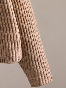 SHEIN 青少年女孩針織素色圓領寬鬆休閒毛衣與長褲兩件套 - 彩色 - 查看 4