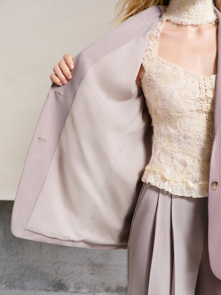 MOTF PREMIUM WOMEN'S ELEGANT BUTTON CONTRAST COLOR LONG SLEEVE BLAZER - Multicolor - View 6