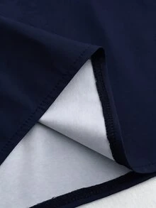 SHEIN قميص نسائي بنمط زهري للاستخدام اليومي العادي - أزرق بحري - مشاهدة 8