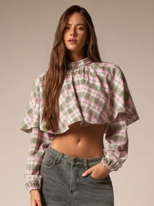 Athîral Women's Plaid Casual Versatile Daily Wear Top - Multicolor - View 1