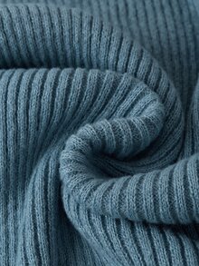 Solivie Women's Solid Color Casual Daily Wear Knit Dress - Baby Blue - View 6
