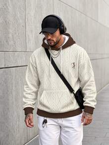 Daypath Men's Street Fashion Hoodie, Autumn/Winter Comfortable Pullover Hoodie, Men's Fashion Outfit - Apricot - View 3