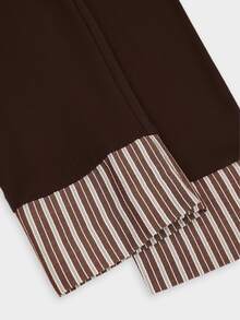 Sweetra Women's Plus Size Korean Style Patchwork Striped 2 In 1 Shirt - Multicolor - View 6