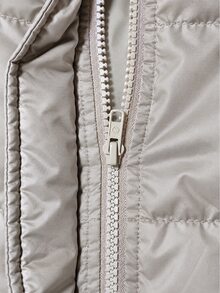 SHEIN BASICS Women's Solid Color Casual Versatile Winter Padded Vest - Khaki - View 9