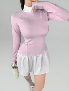 DAZY Women's Colorblock Casual Daily Long Sleeve Sports T-Shirt - Pink - View 6