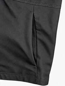 SHEIN BASICS جاكيت نسائي بلون موحد بسحاب كاجوال متعدد الاستخدامات للخارج مقاوم للرياح - الأسود - مشاهدة 11