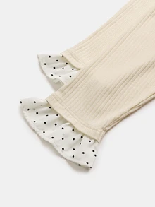 GlowEve CURVE Autumn/Winter Plus Size 2 In 1 Polka Dot Patchwork Ribbed Commute Casual French Elegant Multi-Occasion Plus Size Shirt - Apricot - View 3