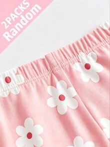 Kids Tween Girl Casual Minimalist Tween Girl Cartoon Pattern Long Winter Leggings, 2pcs/Pack, Suitable For Autumn/Wint - Multicolor - View 3
