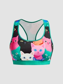 Chillnights Conjunto de lencería con top de tirantes y bragas con estampado de dibujos animados para mujer - Multicolor - Ver 11