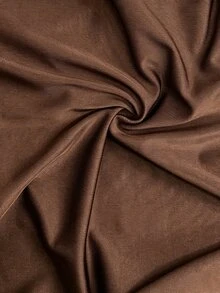 Cévolie Women's Brown Contrast Lace Trim Elegant Long Sleeve Bodysuit - Brown - View 7