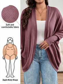 Shapeblank ملابس نسائية مقاس كبير موضة الربيع/الخريف كاجوال فضفاضة مريحة للاستخدام اليومي متعددة الاستخدامات تنحيف - وردي مغبر - مشاهدة 1