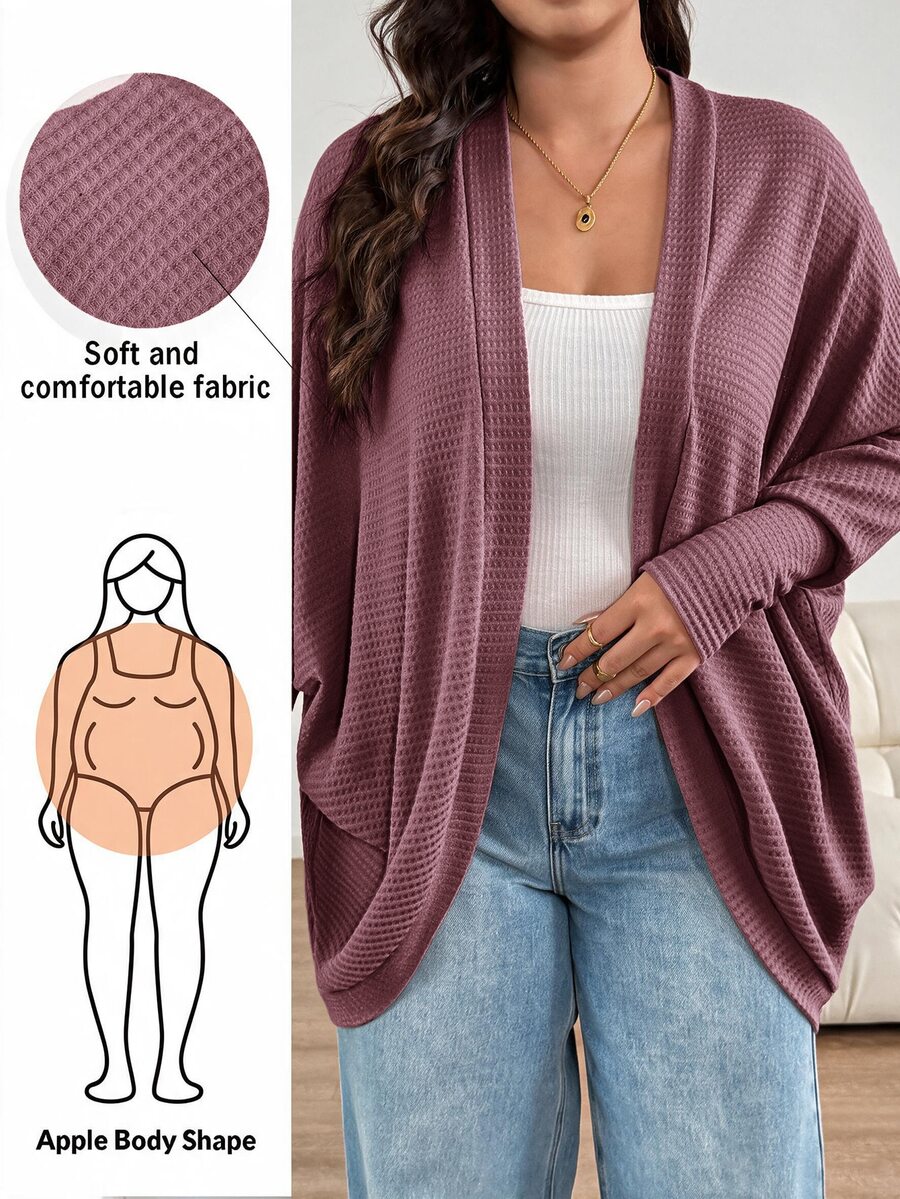 Shapeblank ملابس نسائية مقاس كبير موضة الربيع/الخريف كاجوال فضفاضة مريحة للاستخدام اليومي متعددة الاستخدامات تنحيف - وردي مغبر - مشاهدة 1