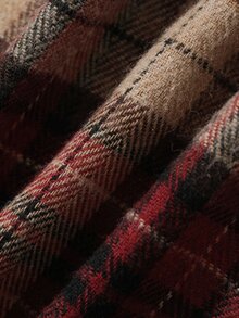 DAZY Tween Girl) Plaid Casual Long Sleeve Loose Fit Autumn/Winter Shirt - Red - View 8
