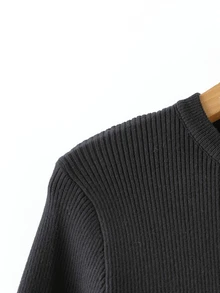 GlowEve CURVE Plus Size Women Solid Color Casual Versatile Daily Wear Long Sleeve Sweater - Black - View 5