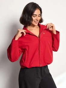 Easithlete Easithlete Women's Flight Jacket Coat, Sporty Casual Multi-Style, Fashionable Versatile Commuter, Vintage Epaulette Design - Red - View 4
