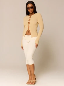 MUSERA Women Sweater Pants - Cream - View 1