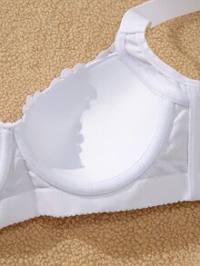 Wedaily 2件組女款蕾絲拼接軟舒適休閒內衣，寬肩帶可調節，支撐有鋼圈 - 彩色 - 查看 4