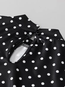 SHEIN Girls' New Elegant Fashion Princess Style Black Mesh Dress - Black - View 5