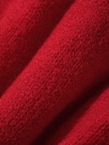 Hapijoa Sweater Rajut Kasual Lengan Panjang Setengah Resleting untuk Anak Perempuan - Burgundy - View 9
