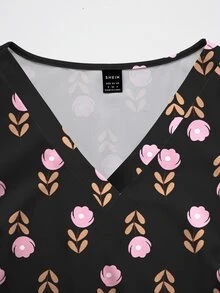 PopScrub Women's All-Over Print Casual Daily Scrub Uniform Top - Multicolor - View 5