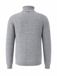 Manfinity CasualKnits 男士純色高領長袖休閒百搭毛衣 - 彩色 - 查看 2