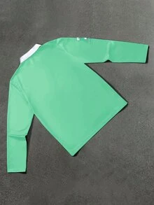 Manfinity Hypemode 男士字母騎士印花休閒日常長袖 Polo 衫 - 薄荷綠 - 查看 2