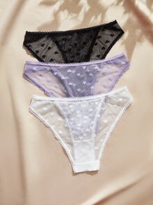 Charlaine Set 3 Potong Celana Dalam Segitiga Renda Wanita - MultiWarna - View 2