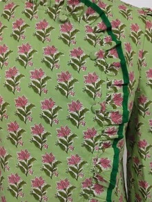 Nöista Chinese-Style Floral Print Shirt With Slanted Opening - Green - View 7