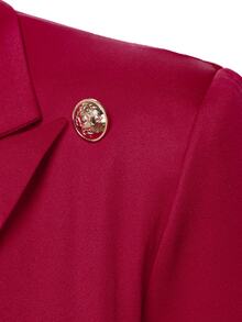 Manfinity AFTRDRK Double-Breasted Short Jacket And Long Pants Suit Set For Men - Burgundy - View 6