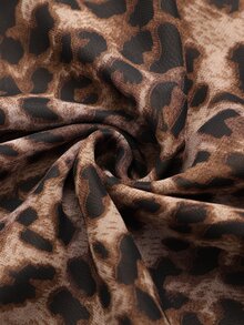 SHEIN Gaun Panjang Wanita Motif Leopard dengan Blok Warna untuk Pesta dan Perjalanan - MultiWarna - View 5