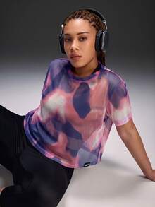 Powerista Women's Plus Size Casual Tie-Dye Short Sleeve Sports T-Shirt - Multicolor - View 7
