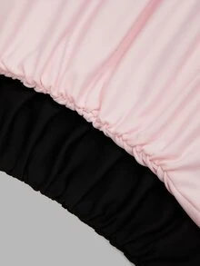 Sweetra Atasan Camisole Serbaguna Model Kerah Cowl dengan Patchwork Renda untuk Wanita Ukuran Plus Eropa - Berwarna merah muda - View 7