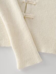 LUMIGAL Women's Solid Color Casual Versatile Daily Outing Long Sleeve Cardigan - White - View 7