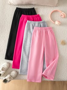SHEIN Young Girl Solid Color Casual Versatile Daily Wear Sweatpants - Multicolor - View 1