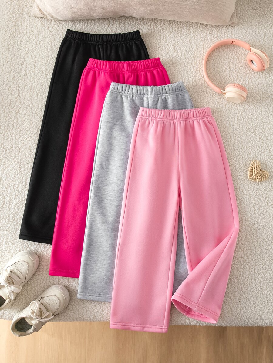 SHEIN Young Girl Solid Color Casual Versatile Daily Wear Sweatpants - Multicolor - View 1