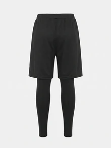 SHEIN 兒童青少年男孩亮色立領半拉鍊長袖運動套裝褲 舒適運動服 - 彩色 - 查看 6