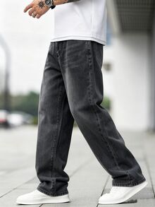EGENSIO Men's Casual Daily Travel Denim Jeans With Pockets - Grey - View 3