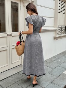 Serisse 女款格紋休閒派對長洋裝 - 彩色 - 查看 6