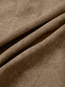 GlowEve CURVE Blazer Tipis Kancing Ganda Ukuran Plus untuk Wanita Musim Semi/Panas, Jaket Jas Kasual untuk Perjalanan Kerja dengan Manset Patchwork Garis Kontras - Khaki - View 3